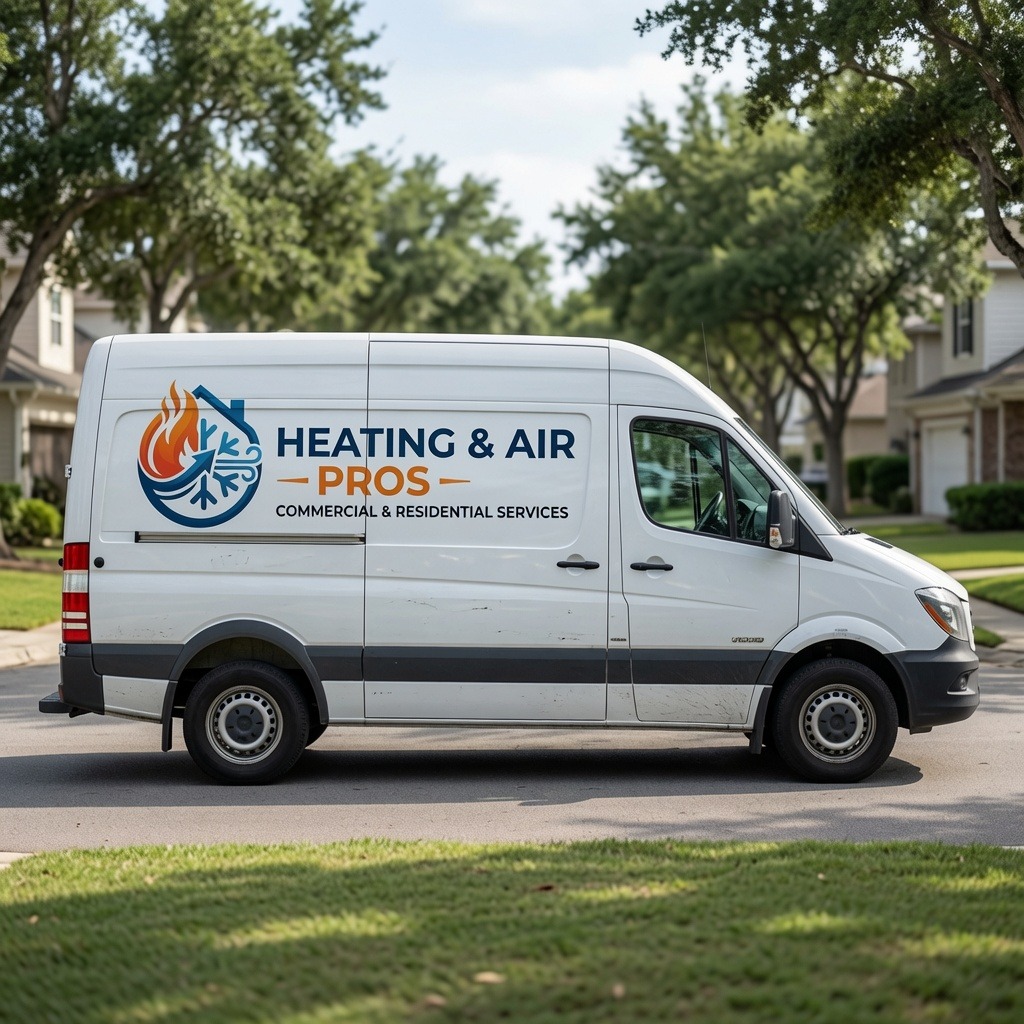 Local heating and air service van serving Midvale